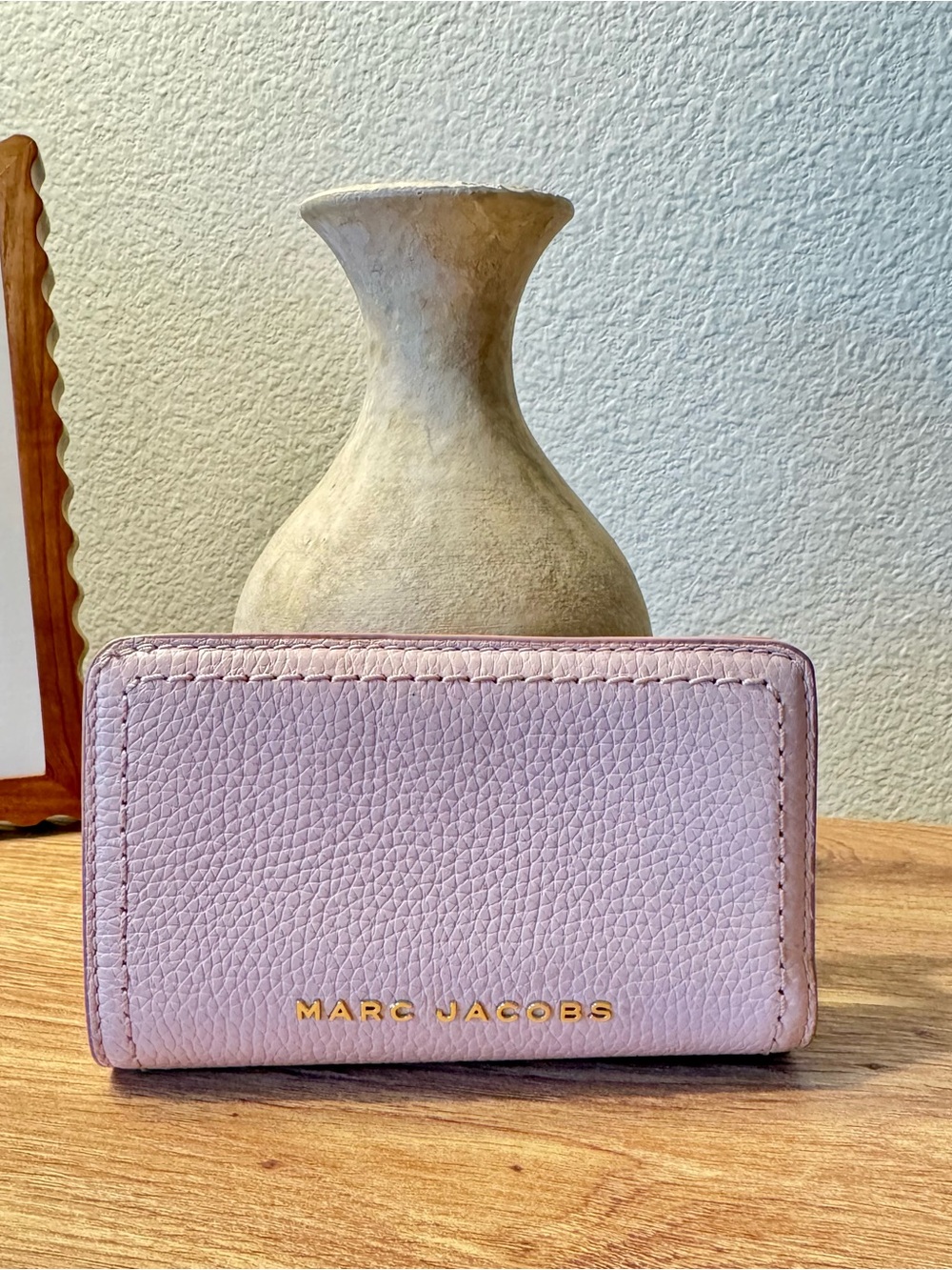 Marc Jacobs Topstitched Compact Zip Card Wallet Pink Leather - Picture 7 of 7
